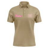Custom Light Khaki Light Pink Short-Sleeve Polo Shirt