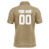 Custom Light Khaki White Short-Sleeve Polo Shirt