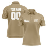 Custom Light Khaki White Short-Sleeve Polo Shirt