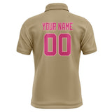 Custom Light Khaki Pink Short-Sleeve Polo Shirt