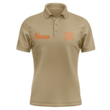 Custom Light Khaki Orange Short-Sleeve Polo Shirt