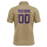 Custom Light Khaki Purple Short-Sleeve Polo Shirt