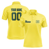 Custom Light Yellow Green Short-Sleeve Polo Shirt
