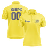 Custom Light Yellow Dark Grey Short-Sleeve Polo Shirt