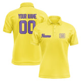 Custom Light Yellow Light Purple Short-Sleeve Polo Shirt