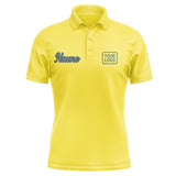 Custom Light Yellow Blue Green Short-Sleeve Polo Shirt