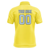 Custom Light Yellow Light Blue Short-Sleeve Polo Shirt