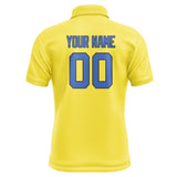 Custom Light Yellow Sky Blue Short-Sleeve Polo Shirt