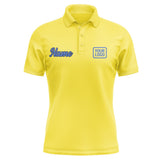 Custom Light Yellow Sky Blue Short-Sleeve Polo Shirt