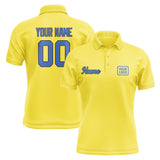 Custom Light Yellow Sky Blue Short-Sleeve Polo Shirt