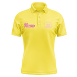 Custom Light Yellow Light Pink Short-Sleeve Polo Shirt
