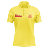 Custom Light Yellow Orange Red Short-Sleeve Polo Shirt