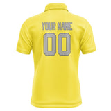 Custom Light Yellow Gray Short-Sleeve Polo Shirt