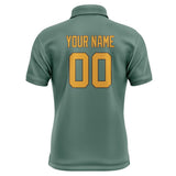 Custom Blue Green Yellow Short-Sleeve Polo Shirt