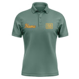 Custom Blue Green Yellow Short-Sleeve Polo Shirt