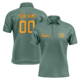 Custom Blue Green Yellow Short-Sleeve Polo Shirt