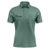 Custom Blue Green Green Short-Sleeve Polo Shirt