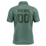 Custom Blue Green Dark Green Short-Sleeve Polo Shirt