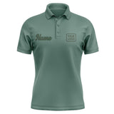 Custom Blue Green Dark Green Short-Sleeve Polo Shirt