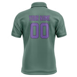 Custom Blue Green Light Purple Short-Sleeve Polo Shirt