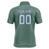 Custom Blue Green Light Blue Short-Sleeve Polo Shirt