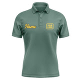 Custom Blue Green Gold Short-Sleeve Polo Shirt