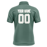 Custom Blue Green White Short-Sleeve Polo Shirt