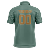 Custom Blue Green Khaki Short-Sleeve Polo Shirt