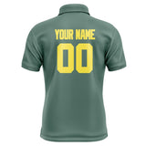 Custom Blue Green Light Yellow Short-Sleeve Polo Shirt