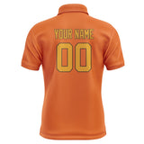 Custom Orange Yellow Short-Sleeve Polo Shirt