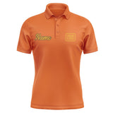 Custom Orange Yellow Short-Sleeve Polo Shirt