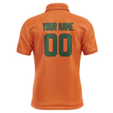 Custom Orange Green Short-Sleeve Polo Shirt