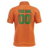 Custom Orange Emerald Green Short-Sleeve Polo Shirt