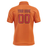 Custom Orange Red Short-Sleeve Polo Shirt