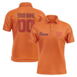 Custom Orange Red Short-Sleeve Polo Shirt