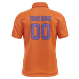 Custom Orange Light Purple Short-Sleeve Polo Shirt