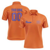 Custom Orange Light Purple Short-Sleeve Polo Shirt