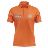 Custom Orange Light Blue Short-Sleeve Polo Shirt
