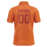 Custom Orange Coral Red Short-Sleeve Polo Shirt