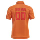 Custom Orange Orange Red Short-Sleeve Polo Shirt