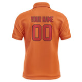 Custom Orange Red Short-Sleeve Polo Shirt
