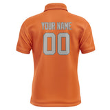 Custom Orange Gray Short-Sleeve Polo Shirt