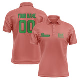Custom Copper Rose Emerald Green Short-Sleeve Polo Shirt