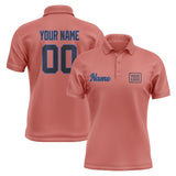 Custom Copper Rose Navy Short-Sleeve Polo Shirt