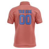 Custom Copper Rose Sky Blue Short-Sleeve Polo Shirt