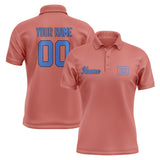 Custom Copper Rose Sky Blue Short-Sleeve Polo Shirt