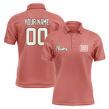 Custom Copper Rose Cream Short-Sleeve Polo Shirt