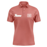 Custom Copper Rose White Short-Sleeve Polo Shirt