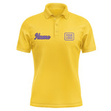Custom Gold Light Purple Short-Sleeve Polo Shirt