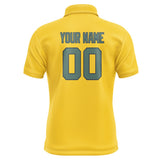 Custom Gold Blue Green Short-Sleeve Polo Shirt